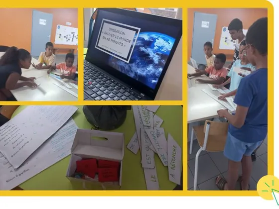 Jeunes du centre social Kaz Fami en plein escape game — sauver le monde en 60 minutes