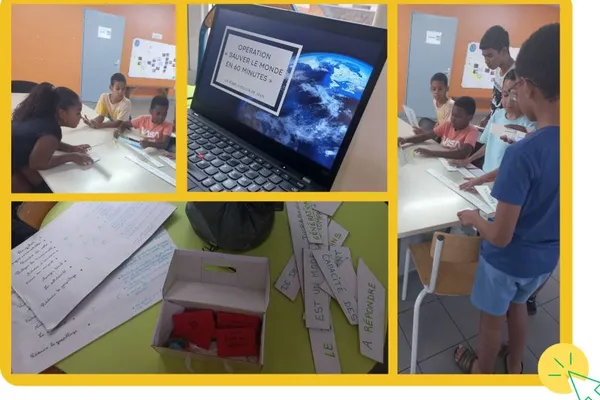 Jeunes du centre social Kaz Fami en plein escape game — sauver le monde en 60 minutes